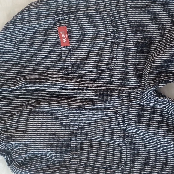 Seed Heritage Blue and White Striped Overalls - Picture 4 of 8